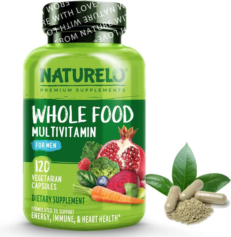 Photo 1 of NATURELO Whole Food Multivitamin for Men - with Vitamins, Minerals, Organic Herbal Extracts - Vegetarian - for Energy, Brain, Heart, Eye Health - 120 Vegan Capsules
