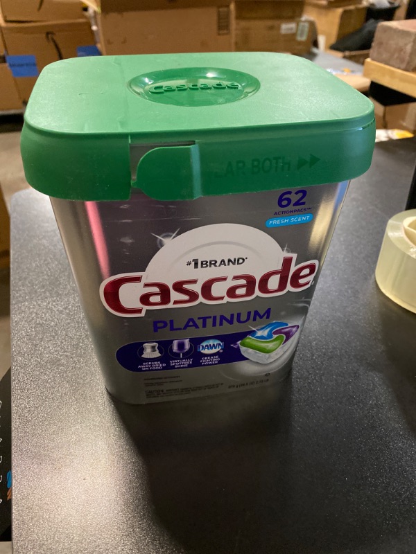 Photo 2 of Cascade ActionPacs, Fresh Scent, 34. 5 oz, 62/Bag, 3 Bags/Carton