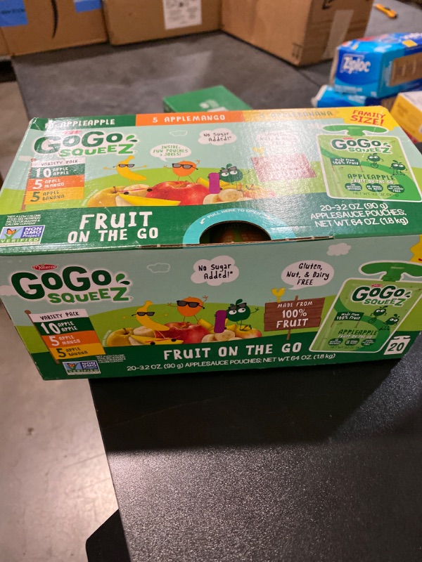 Photo 2 of GoGo SqueeZ Fruit On The Go Variety Pack, Apple Apple, Apple Banana, & Apple Mango, 3.2 oz. (20 Pouches) - Tasty Kids Applesauce Snacks - Gluten Free Snacks For Kids - Nut & Dairy Free - Vegan Snacks Apple Banana Mango