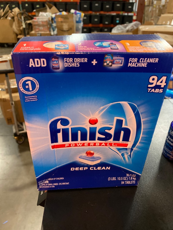Photo 1 of Finish - All in 1 - Dishwasher Detergent - Powerball - Dishwashing Tablets - Dish Tabs - Fresh Scent, 94 Count (Pack of 1) - Packaging May Vary