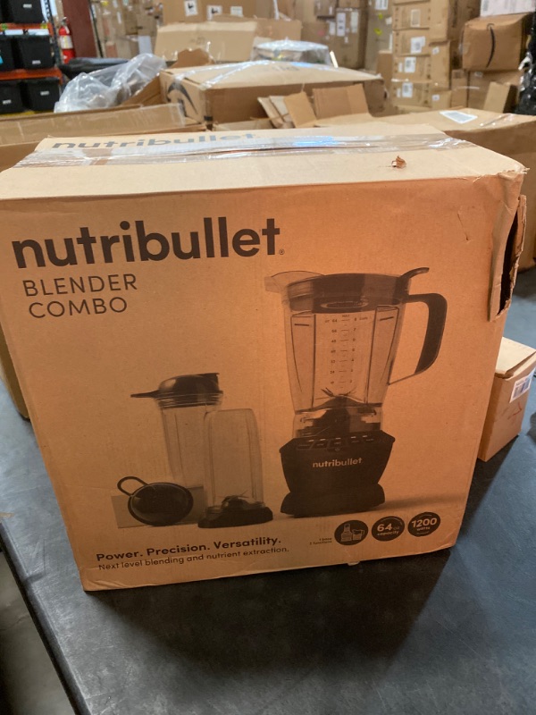 Photo 4 of Nutribullet 1200 Watts 64 oz. Full-Size Blender Combo NBF50500, Dark Gray.