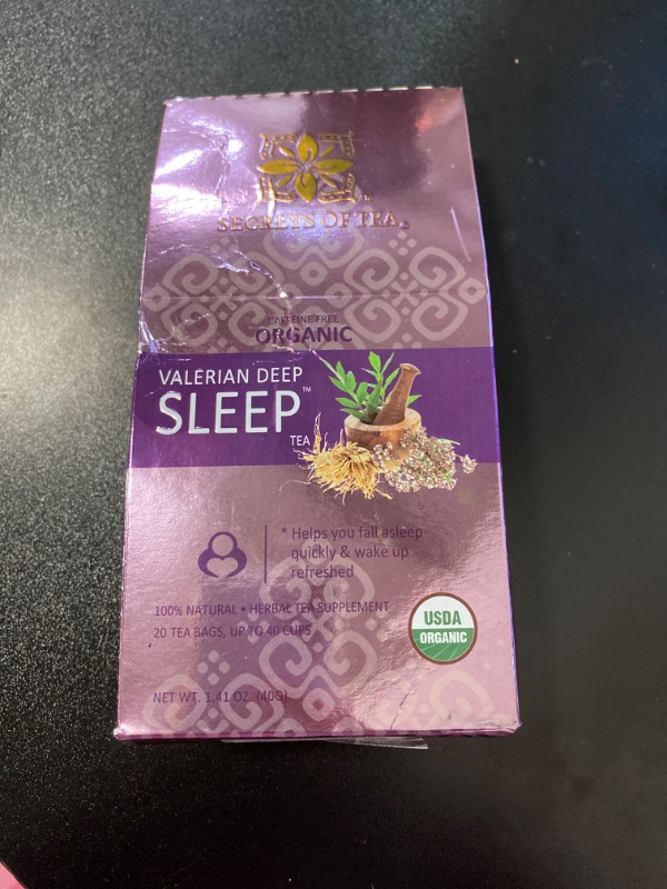 Photo 2 of Secrets Of Tea Valerian Sleep Tea - Natural USDA Organic Caffeine-Free Tea- Herbal Tea for Sleep and Relaxation with Lavender, Chamomile and Lemon Balm - 20 Count(1 Pack)
