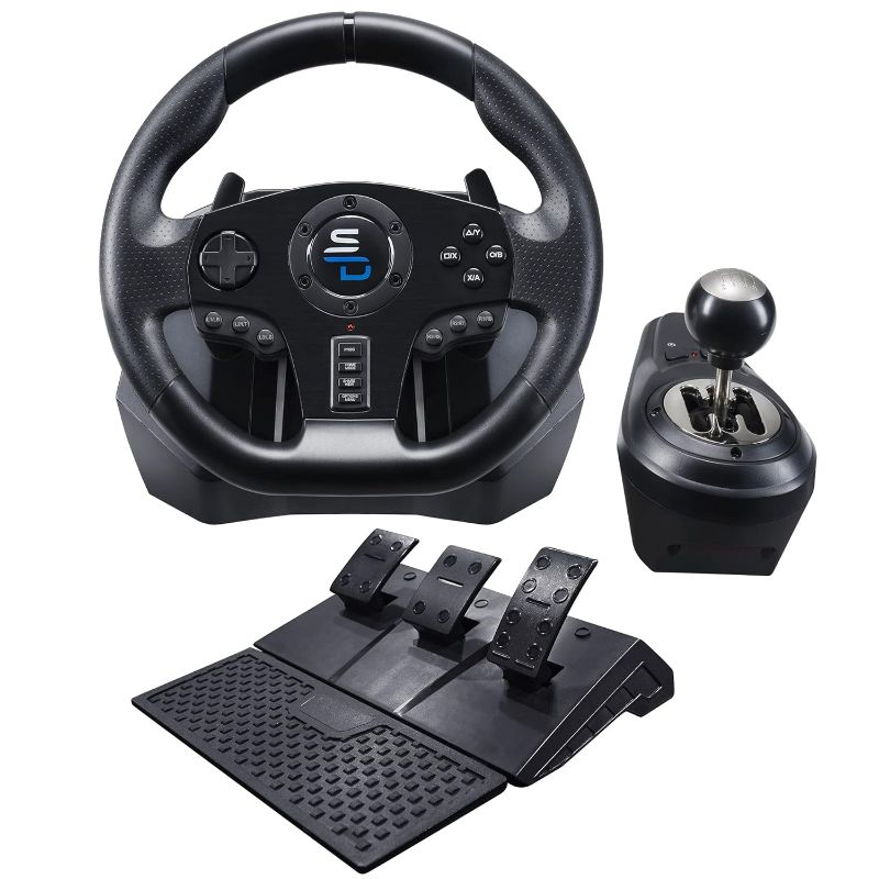 Photo 1 of Superdrive - GS850-X racing steering wheel with manual shifter, 3 pedals, paddle shifters for Xbox Serie X/S, PS4, Xbox One, (programmable)
