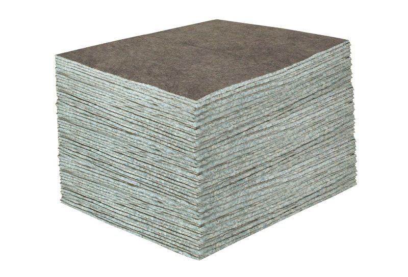 Photo 1 of Sellars ToolBox DuraSoak Fiber Medium Duty General Purpose Absorbent Pad, 30.3 Gallon Absorbancy, 19" Length x 15" Width, Gray (Case of 100)