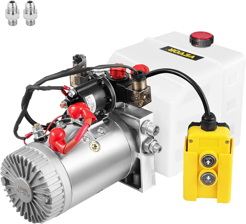 Photo 1 of Mophorn Hydraulic Pump 3 Quart Hydraulic Power Unit Double Acting Hydraulic Pump for Dump Trailer Car Lifting 12V DC Plastic Oil Reservoir (Plastic, Double Acting)
