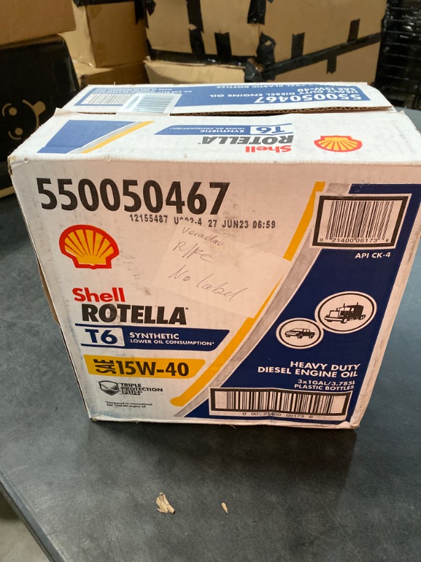 Photo 2 of (3 Pack) Shell Rotella T6 Full Synthetic Diesel Motor Oil SAE 15W-40, 1-Gallon