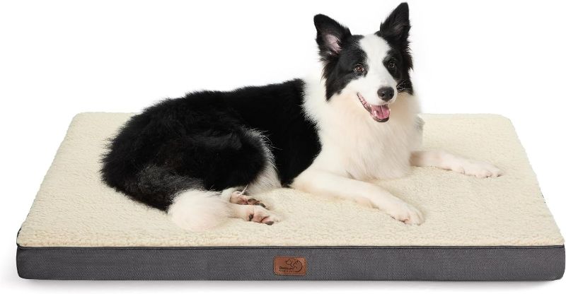 Photo 1 of Bedsure Extra Large Dog Crate Bed - Big Orthopedic Waterproof Dog Beds with Removable Washable Cover for Large Dogs, Egg Crate Foam Pet Bed Mat, Suitable for Dogs Up to 100 lbs
