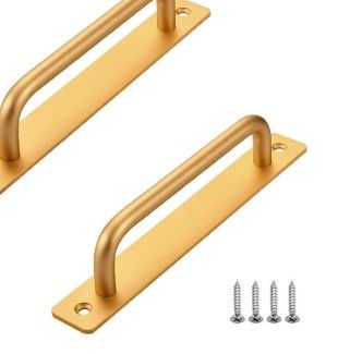 Photo 1 of 2 Pieces Aluminum Alloy Door Handles, Hardware Sliding Door Handles, Bathroom Drawer Pulls Door Knobs, Gold Door Handles with Screws,
$21.56