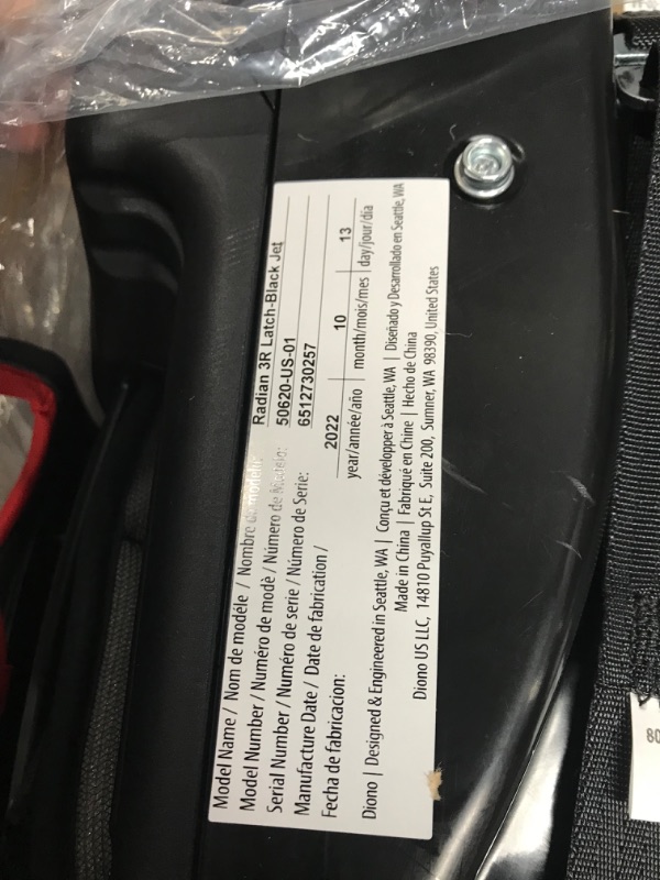 Photo 4 of Diono Radian 3R, 3-in-1 Convertible Car Seat, Rear Facing & Forward Facing, 10 Years 1 Car Seat, Slim Fit 3 Across, Jet Black Radian 3R Fits 3 Across Black Jet