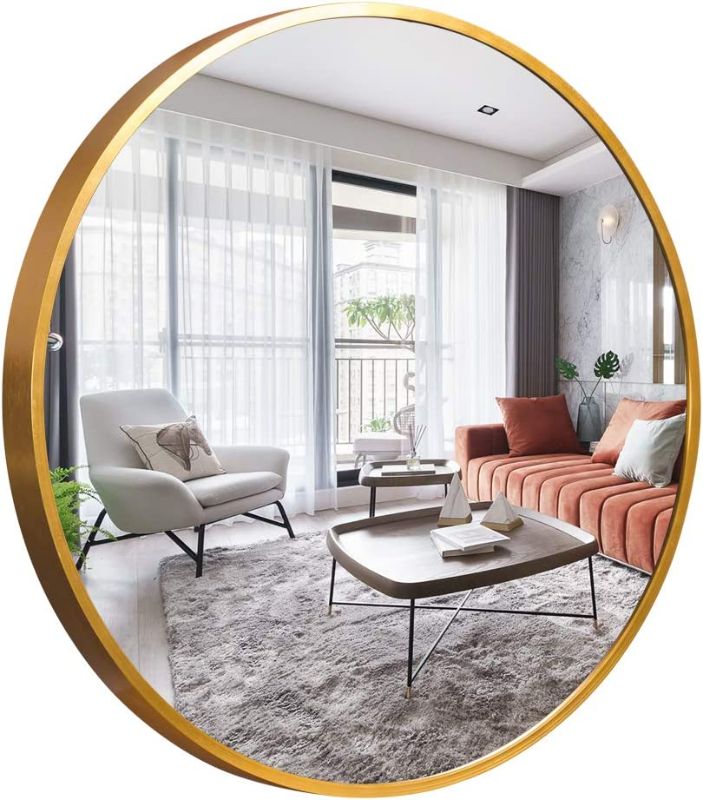 Photo 1 of 31.5" Round**NeuType Round Mirror Metal Framed Wall-Mounted Mirror Hanging Mirror for Bathroom, Washroom, Bedroom, Living Room 