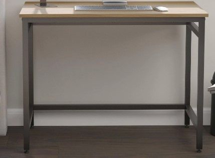 Photo 1 of Black metal frame home office 51-inch large computer desk, rust color top