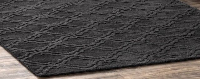 Photo 1 of Charcoal Double Carved Trellis Area Rug 12' x 14'