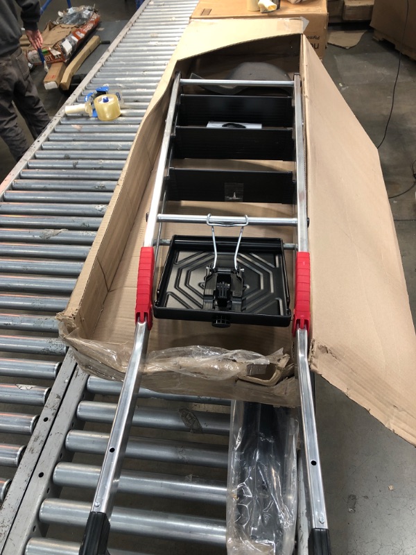 Photo 1 of 4 Step  Hailo L100 Topline | Aluminum Folding Stepladder | Eight Steps | Extendable Safety Rail | Integrated Multifunctional Storage Tray | Folding Safety Mechanism with Platform Locking System| Black