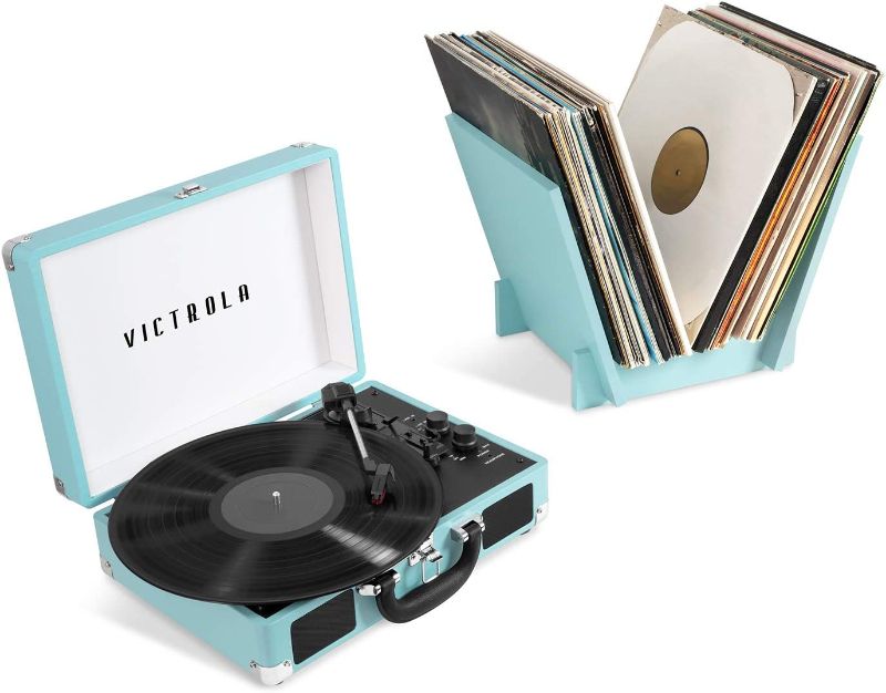 Photo 1 of Victrola Journey+ Bluetooth Suitcase Record Player with Matching Record Stand
