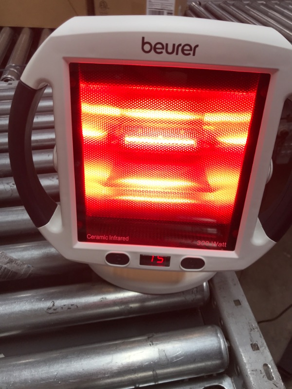 Photo 5 of *** POWERS ON *** Beurer IL50 Infrared Heat Lamp, Red Light Heat Device (Portable), for Muscle Pain and Pain Relief, for Cold Relief, Improves Blood Circulation, 300W, Safety-Features