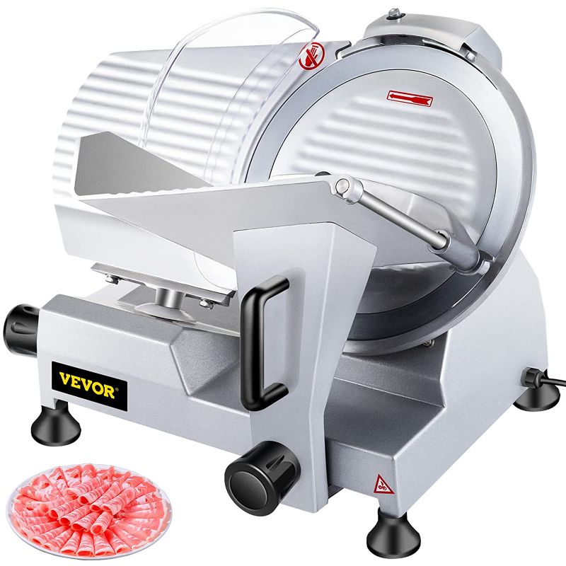 Photo 3 of *** UNABLE TO TEST *** VEVOR Commercial Meat Slicer, 10 inch Electric Food Slicer, 240W Frozen Meat Deli Slicer, Premium Chromium-plated Steel Blade Semi-Auto Meat Slicer For Commercial and Home use
