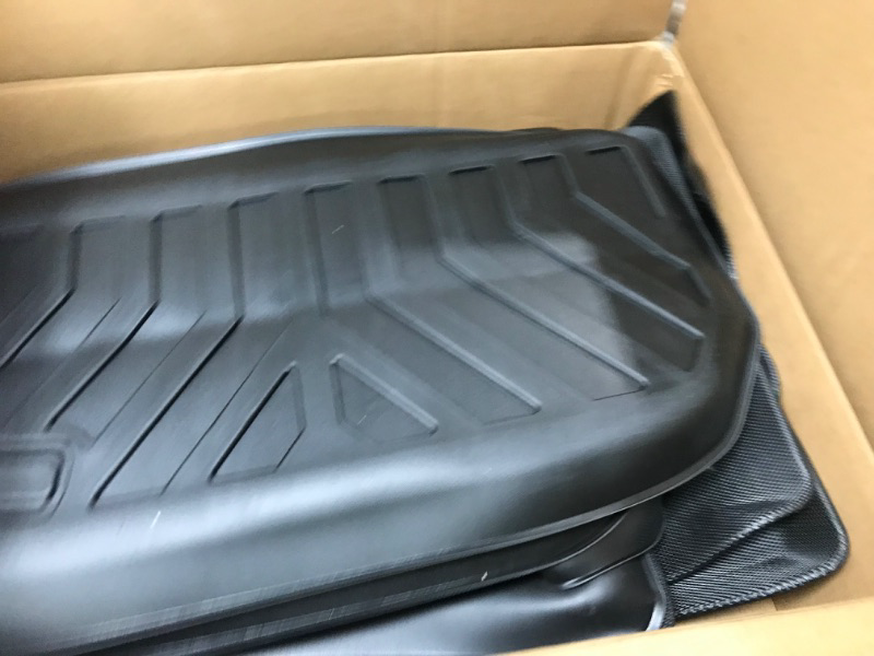 Photo 2 of (6 Pack) Tesla Model Y Floor Mats 2023 2022 2021 2020 3D Full Cover Front Rear Trunk Mats Custom Fits Floor Liners for Tesla Model Y Accessories All-Weather Protect Rear Cargo Liner Mats Model Y ?6 Pack?Floor+Cargo+Trunk Mats