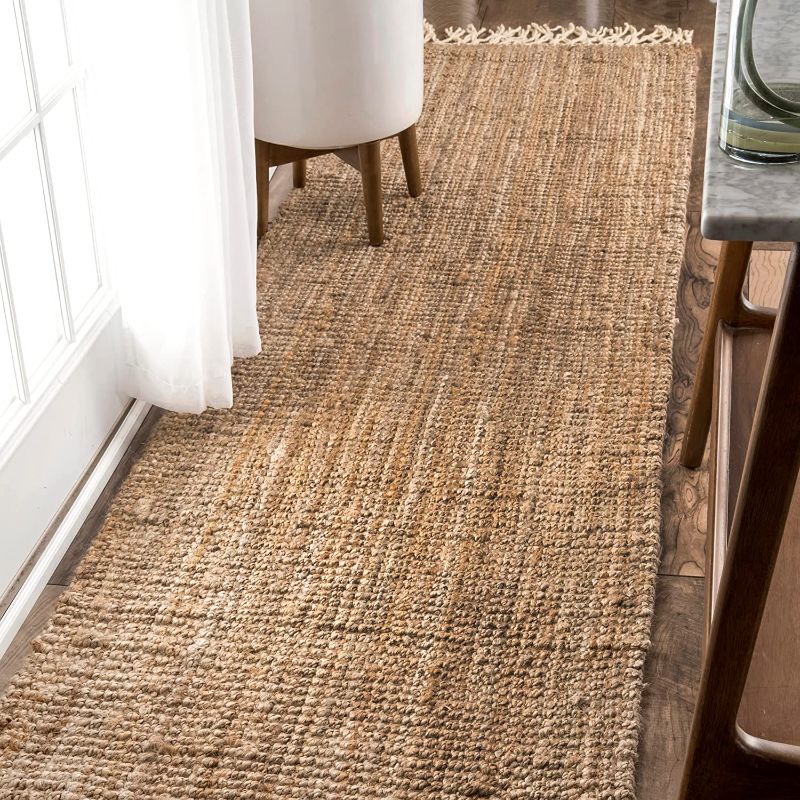 Photo 1 of * MINOR DAMAGE * nuLOOM Raleigh Hand Woven Wool Runner Rug, 2 ft 6 in x 8 ft, Natural
