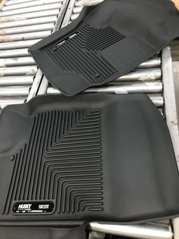 Photo 2 of Husky Liners Weatherbeater Series | Front & 2nd Seat Floor Liners - Black | 94061 | Fits 2017-2022 Ford F-250/F-350, 2017-2018 & 2021-2022 Ford F-450 Super Duty Crew Cab w/ Fold Flat Storage 3 Pcs Weatherbeater Floor Liners