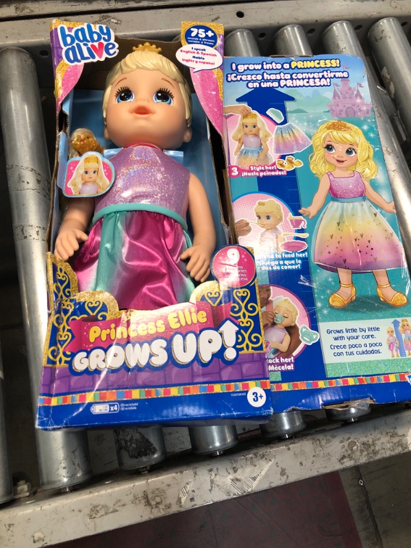 Photo 2 of Baby Alive Princess Ellie Grows Up! Interactive Baby Doll with Accessories, Talking Baby Dolls, Toys for 3 Year Old Girls and Boys and Up, Blonde Hair, 18-Inch