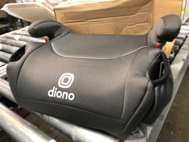 Photo 2 of Diono Solana, No Latch, Single Backless Booster Car Seat, Lightweight, Machine Washable Covers, Cup Holders, Charcoal Gray 2021 Single Charcoal Gray