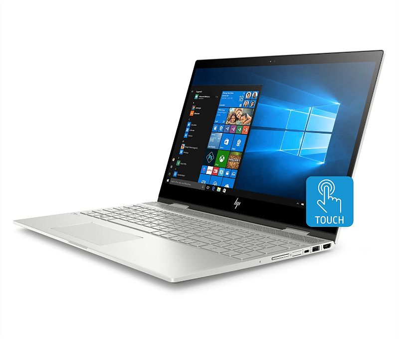 Photo 2 of HP Envy X360 2-in-1 15.6" FHD Touchscreen Laptop, Intel Core i7-1165G7, 16GB RAM, 512GB PCIe SSD, Backlit Keyboard, Iris Xe Graphics, B&O Audio, Windows11, Silver, 32 USB Card GB
