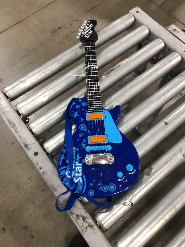 Photo 2 of Elegantoss Kids Electronic Musical Toy Guitar with Sound & Lights Blue