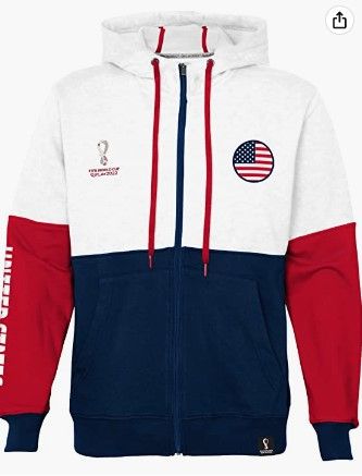 Photo 1 of Outerstuff Men's FIFA World Cup Country Contrast Panel Fleece Hood
SIZE LARGE 