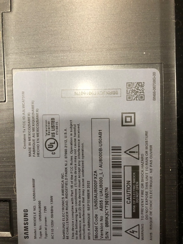 Photo 1 of SAMSUNG 50-Inch Class Crystal 4K UHD AU8000 Series HDR, 3 HDMI Ports, Motion Xcelerator, Tap View, PC on TV, Q Symphony, Smart TV with Alexa Built-In (UN50AU8000FXZA, 2021 Model)
