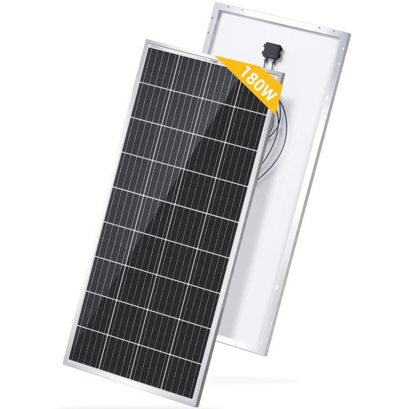 Photo 1 of BougeRV 180 Watts Mono Solar Panel, 12 Volts Monocrystalline Solar Cell Charger High Efficiency Module for RV Marine Boat Off Grid
