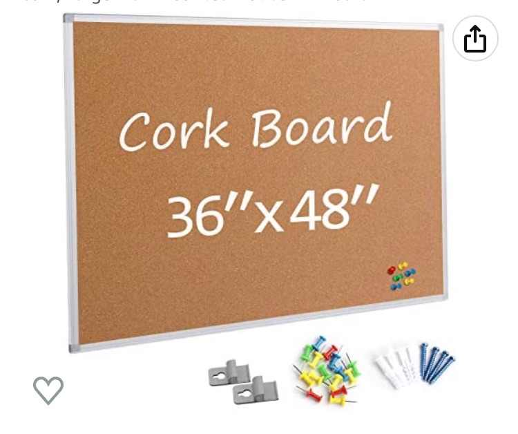 Photo 1 of DENTED BOARD; DAMAGED FRAME***Board2by Cork Board Bulletin Board 36 x 48, Silver Aluminium Framed