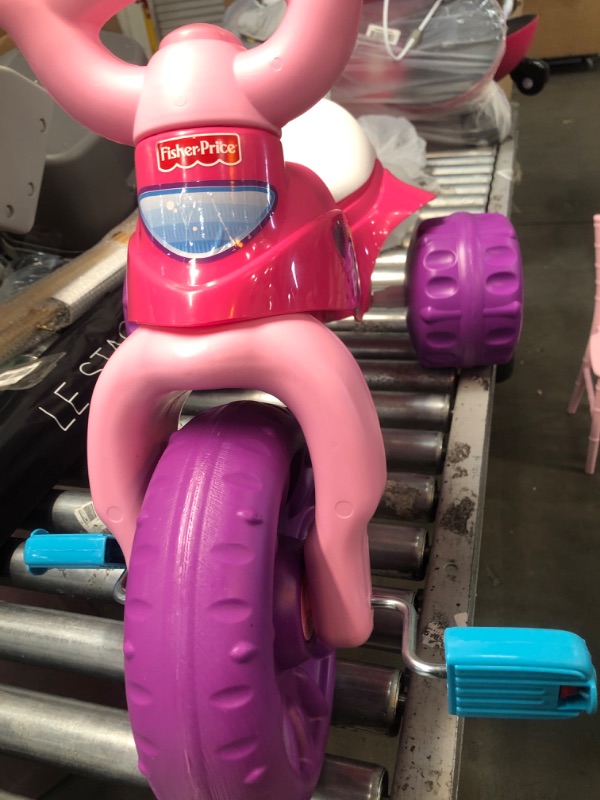 Photo 5 of Fisher-Price Barbie Tough Trike, Toddler Ride-On Toy Tricycle With Storage Compartment
