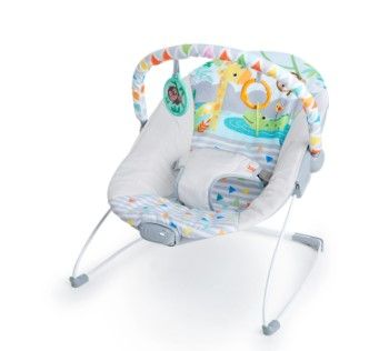 Photo 1 of Bright Starts Safari Fun Vibrating Baby Bouncer with Toy bar
