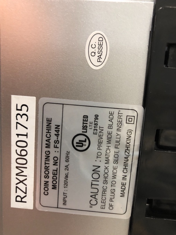 Photo 4 of NOT FUNCTIONAL** DAMAGED**Royal Sovereign 4 Row Electric Coin Counter/Sorter with Patented Anti-Jam Technology & Digital Counting Display (FS-44N), Black
