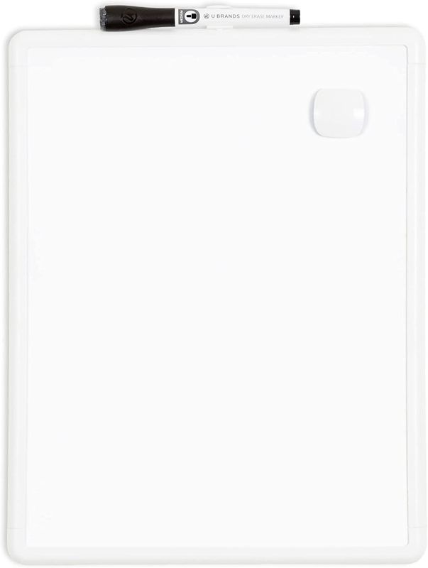 Photo 1 of U Brands Contempo Magnetic Dry Erase Board, 11 x 14 Inches, White Frame
