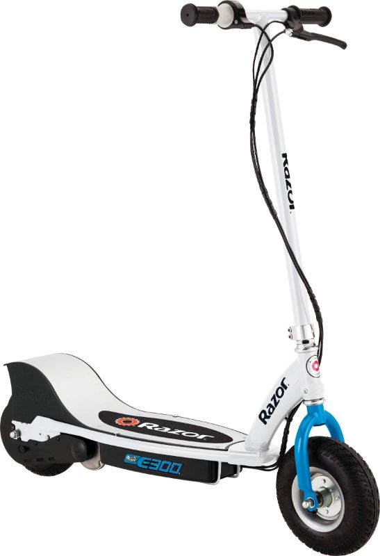 Photo 1 of RAZOR 13113614 E300 ELECTRIC SCOOTER STANDING RIDE (E300) WHITE/BLUE
