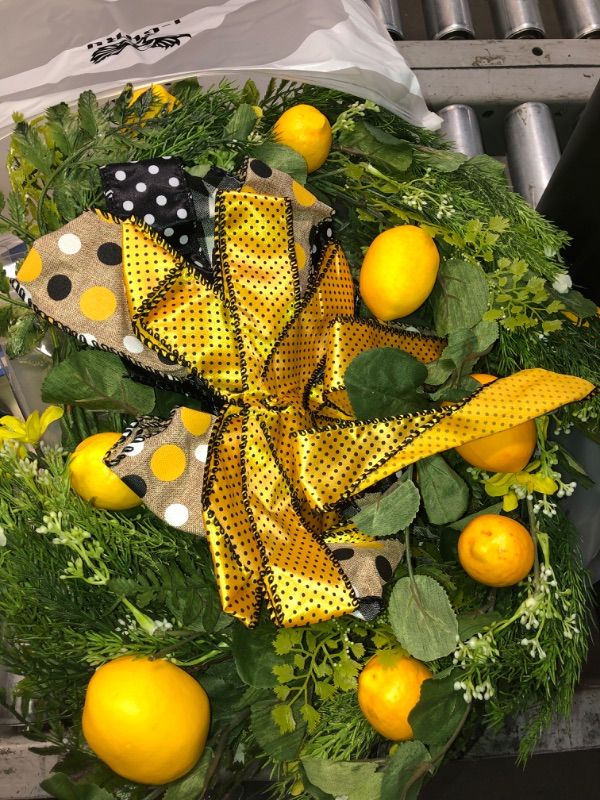 Photo 1 of 22" GREEN LEMON WREATH 