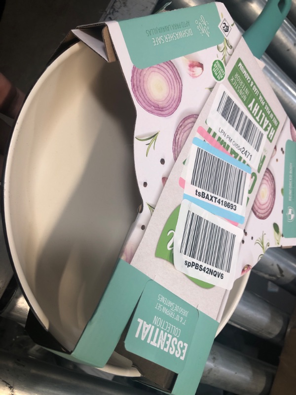 Photo 3 of ** MISSING SMALL PAN  *** GreenLife Soft Grip Healthy Ceramic Nonstick 7" and 10" Frying Pan Skillet Set, PFAS-Free, Dishwasher Safe, Turquoise