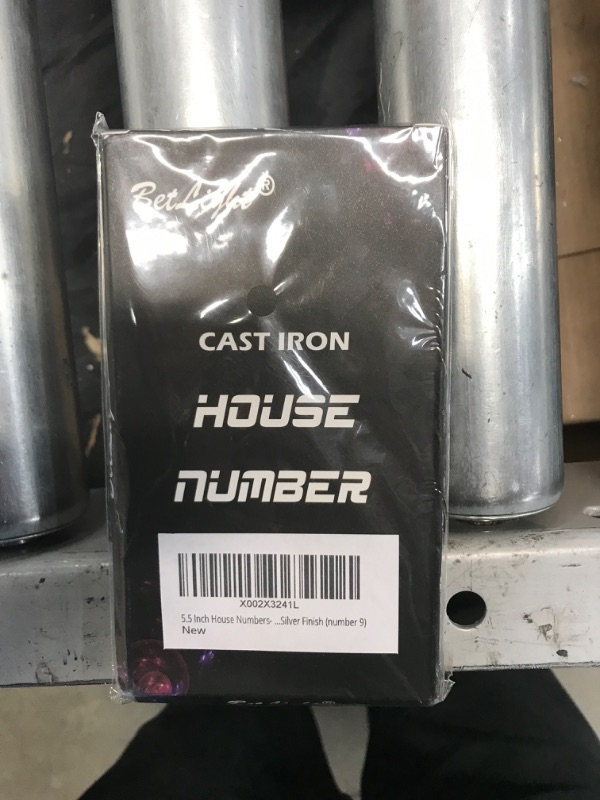 Photo 1 of 2-PACK
5.5 Inch House Numbers- Unique Cast Iron Metal Address / Mailbox Number for Outside or Front Door, Handmade Antique Silver Finish, Number 9