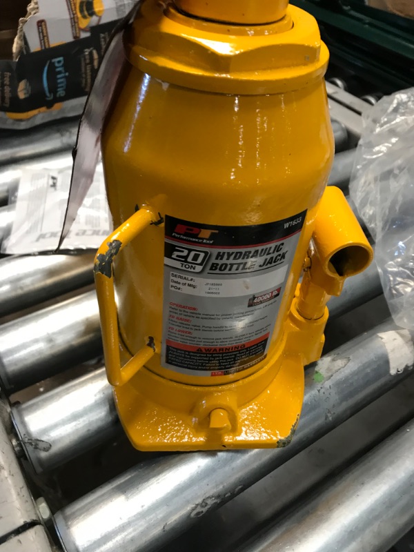 Photo 3 of **HYDRAULIC BOTTLE ONLY**
Performance Tool W1633 20 Ton (40,000 lbs.) Heavy Duty Hydraulic Bottle Jack 20-Ton 40,000 lbs. Standard