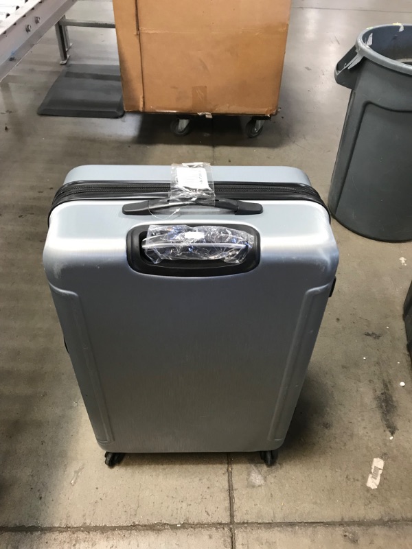 Photo 5 of **scratched & cracked**
American Tourister Moonlight Hardside Expandable Luggage with Spinner Wheels, Silver, Checked-Large 28-Inch