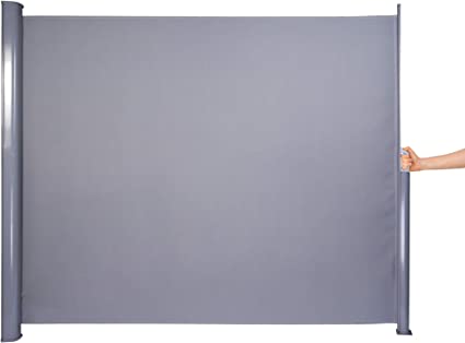 Photo 1 of 118” L x 78.5" H Folding Retractable Side Awning Wall, Cut View and Add a Private Space, Waterproof & UV-Resistant Sun Shade All-Aluminum Wind Screen Easy-Assembled & Pole Post Mounted, Gray
