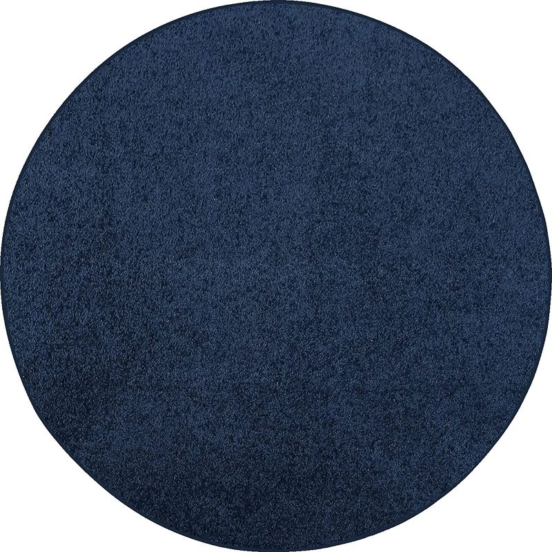 Photo 1 of Ambiant Pet Friendly Solid Color Area Rugs Navy - 2' Round
