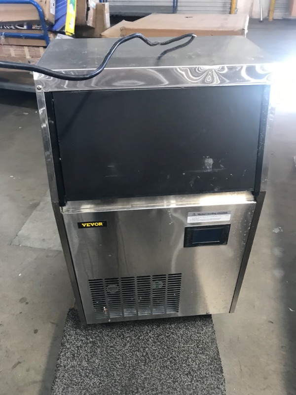 Photo 2 of 33 lb. Bin Stainless Steel Freestanding Ice Maker Machine with 100 lb. / 24 H Commercial Ice Maker in Silver
