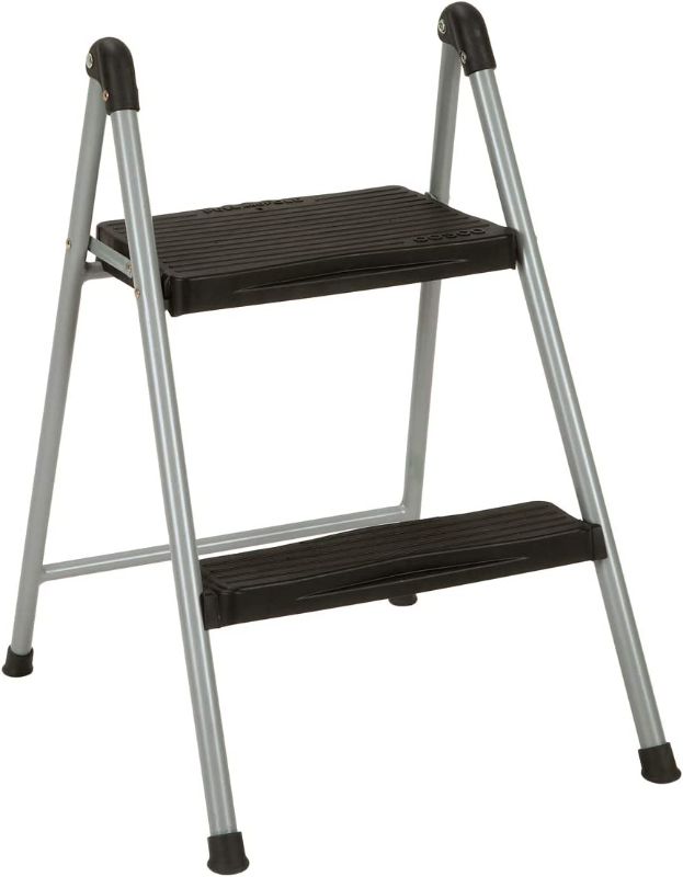 Photo 1 of  Two Step Steel, Resin Steps, Step Stool without Handle, Platinum/Black