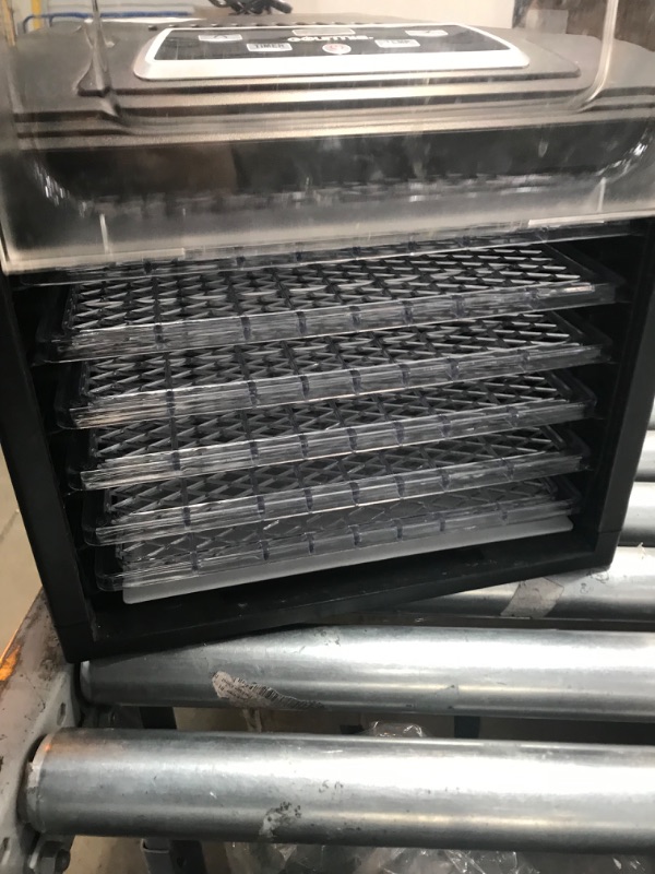 Photo 3 of **NOT FUNCTIONAL PARTS ONLY!! Gourmia GFD1650 Premium Electric Food Dehydrator Machine - Digital Timer and Temperature Control - 6 Drying Trays - Perfect for Beef Jerky, Herbs, Fruit Leather - BPA Free - Black
