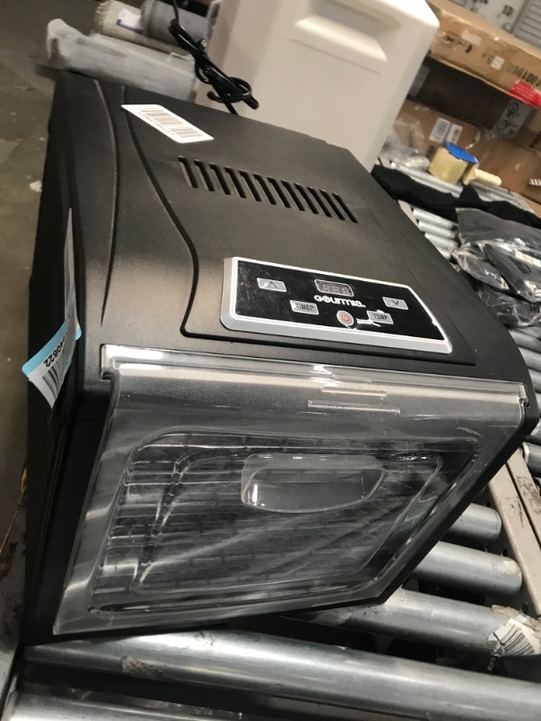 Photo 2 of **NOT FUNCTIONAL PARTS ONLY!! Gourmia GFD1650 Premium Electric Food Dehydrator Machine - Digital Timer and Temperature Control - 6 Drying Trays - Perfect for Beef Jerky, Herbs, Fruit Leather - BPA Free - Black
