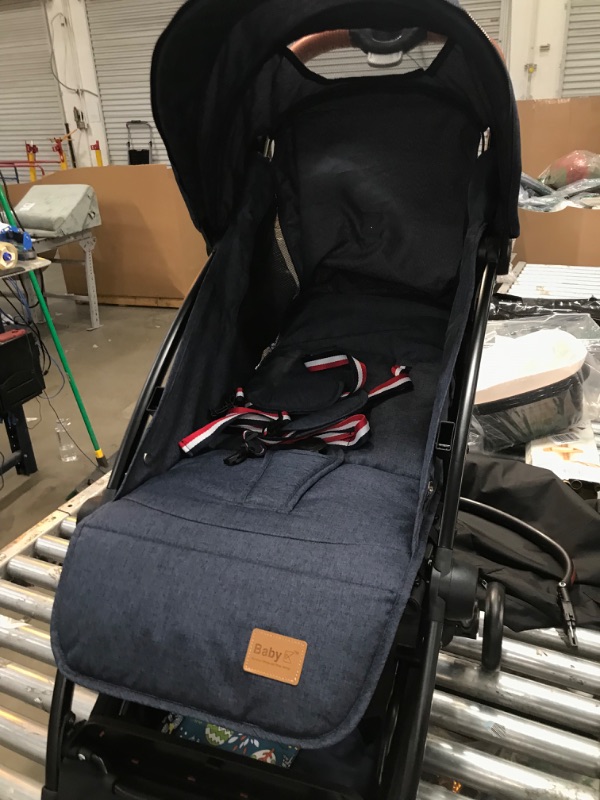 Photo 3 of BABY K Lightweight Travel Stroller - Includes Travel Storage Pouch - A Collapsible Airplane Stroller with Adjustable Reclining Backrest & Easy One-Hand Fold for Infant & Toddler of 3-36 Months Blue