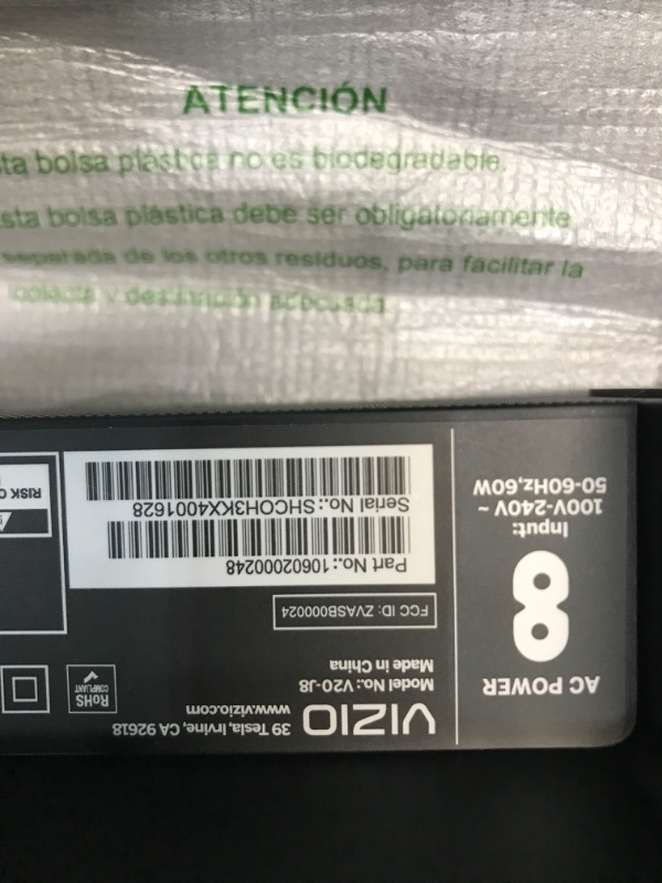 Photo 4 of VIZIO V-Series 2.0 Compact Home Theater Sound Bar with DTS Virtual:X, Bluetooth, Voice Assistant Compatible, Includes Remote Control - V20-J8 24-in Soundbar Only 2.0