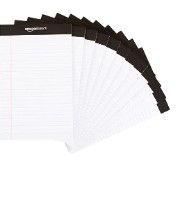 Photo 1 of Amazon Basics Narrow Ruled 5 x 8-Inch Writing Pad - White (50 Sheet Paper Pads, 6 pack)